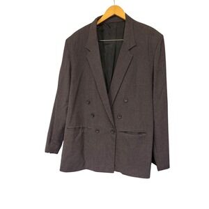 Retro Made In USA Womens Mulitcolor Double‎ Breasted Blazer Jacket Size Large